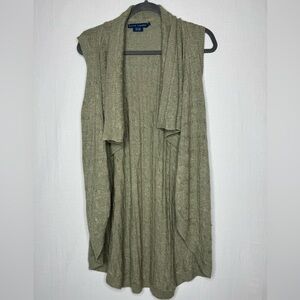 Ralph Lauren Womens Cable Knit Sweater Cardigan Alpaca Sleeveless Quiet Luxury